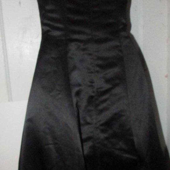 Jessica McClintock Black Silk Strapless Corset Mid - Picture 7 of 8